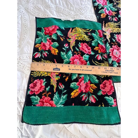 Vtg Indanthren Floral Bird Pattern Towel Textiles Set Cottagecore Country Chic - Picture 10 of 16